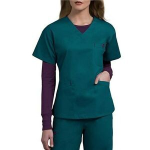 Med Couture Scrub Set XS S Teal/Eggplant‎ Pants Top